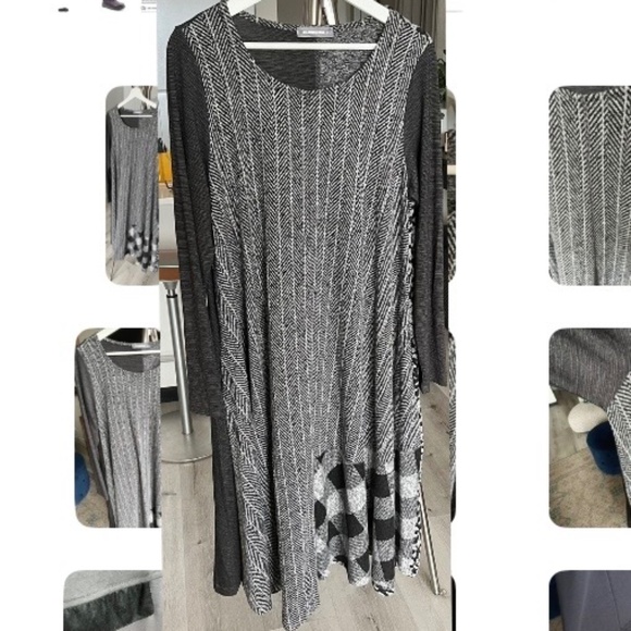 Grey dress with plaid and animal print 12-14 - Picture 1 of 16